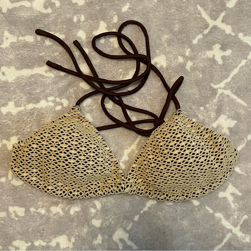 Nina Ricci Paris textured bikini top size small vintage retro